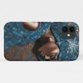 iPhone / iPad case Vrouw Mosiac Koper Blauw (Achterkant (horizontaal))