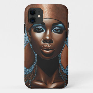 iPhone / iPad case Vrouw Mozaïek Koper Blauw