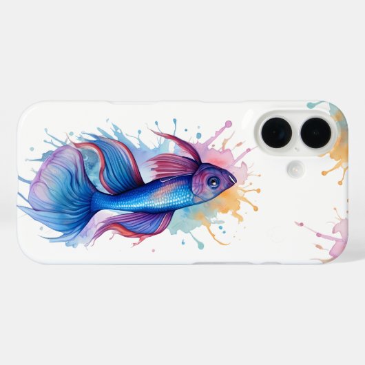 iPhone / iPad case - Waterverf Series: Betta Fish (Achterkant (horizontaal))
