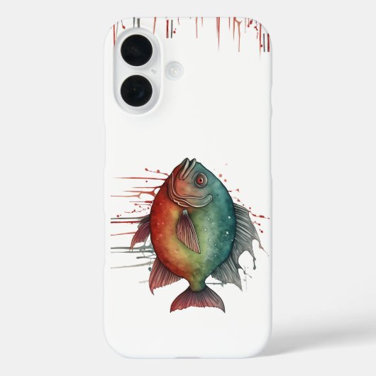 iPhone / iPad case - Waterverf Series: Piranha (Achterkant)