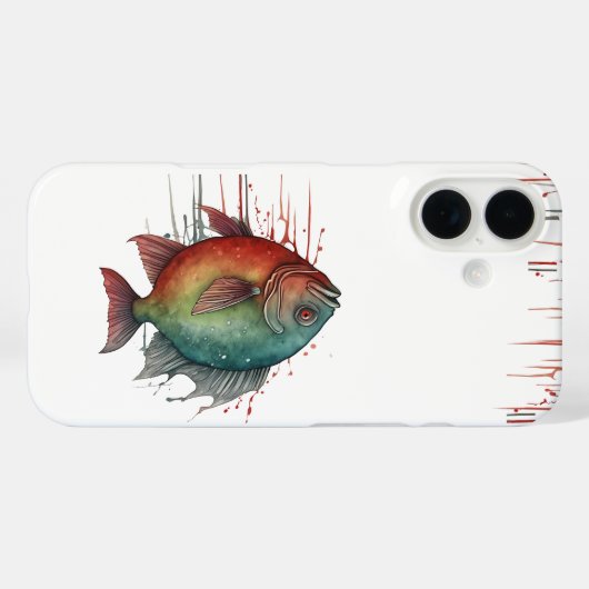 iPhone / iPad case - Waterverf Series: Piranha (Achterkant (horizontaal))