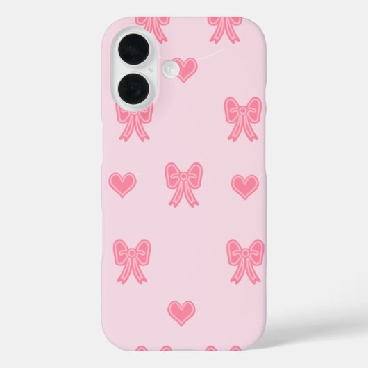 iPhone / iPad hoesje Cute Roze Strikken en Harten (Achterkant)