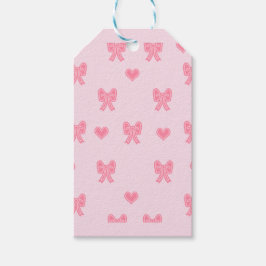 iPhone / iPad hoesje Cute Roze Strikken en Hartjes Cadeaulabel