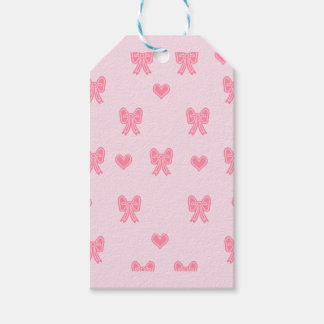 iPhone / iPad hoesje Cute Roze Strikken en Hartjes Cadeaulabel