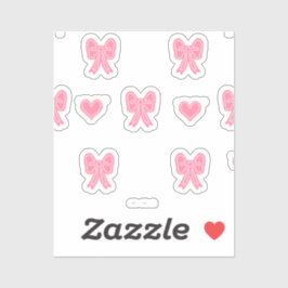 iPhone / iPad hoesje Cute Roze Strikken en Hartjes Sticker