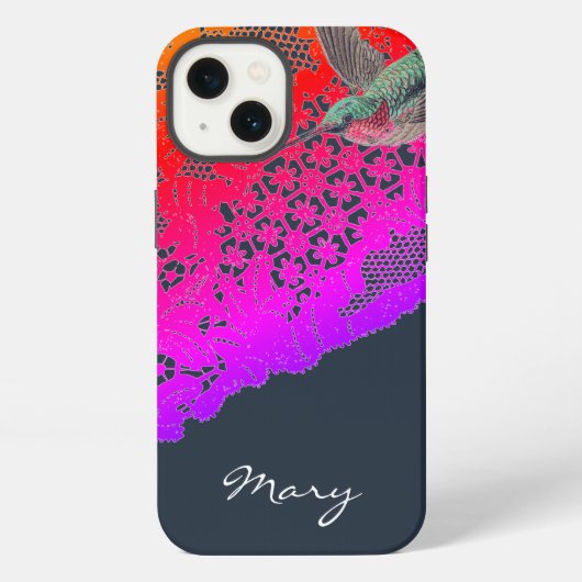 iPhone / iPad hoesje HUMMINGBIRD EN AANGEPASTE NAA iPhone 13 Hoesje (Achterkant)