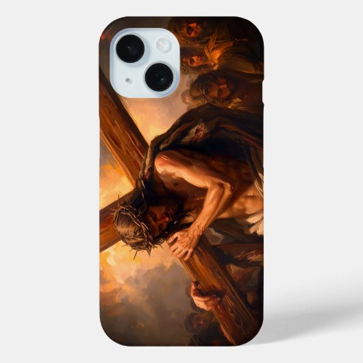 iPhone / iPad hoesje met Jezus die het Kruis draag (Achterkant)