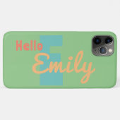 iPhone / iPad hoesje op maat groen koraal blauw mo (Achterkant (horizontaal))