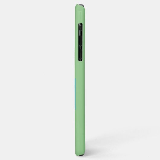 iPhone / iPad hoesje op maat groen koraal blauw mo (Achterkant/links)