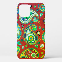 iPhone / iPad-hoesje Paisley Red en Green