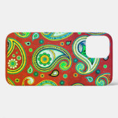 iPhone / iPad hoesje Paisley Rood en Groen (Achterkant (horizontaal))