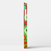 iPhone / iPad hoesje Paisley Rood en Groen (Achterkant / Links)