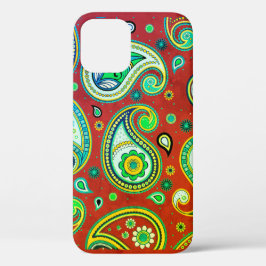 iPhone / iPad hoesje Paisley Rood en Groen