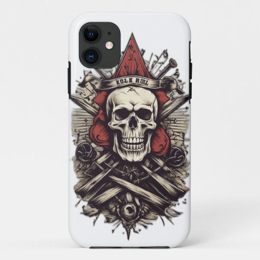 iPhone / iPad hoesje: Schedel- en botontwerp Case-Mate iPhone Case (Achterkant)