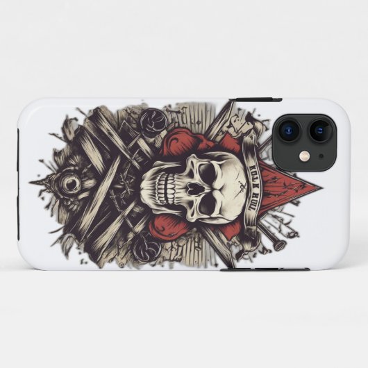 iPhone / iPad hoesje: Schedel- en botontwerp Case-Mate iPhone Case (Achterkant (horizontaal))