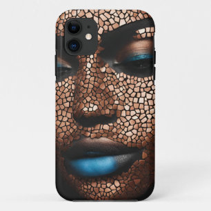 iPhone / iPad hoesje Vrouw Blauw Koper Mosiac