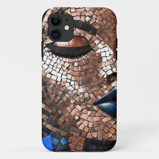 iPhone / iPad hoesje Vrouw Blauw Koper Mosiac (Achterkant)