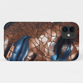 iPhone / iPad hoesje Vrouw Blauw Koper Mosiac (Achterkant (horizontaal))