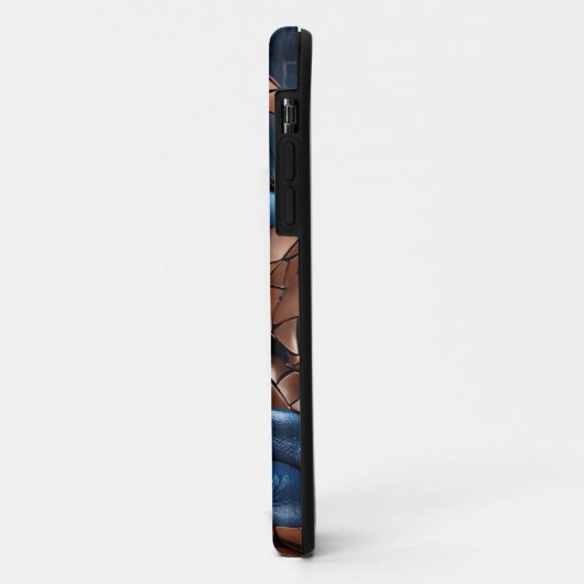 iPhone / iPad hoesje Vrouw Blauw Koper Mosiac (Achterkant/links)