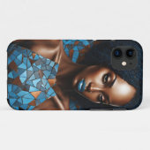 iPhone / iPad hoesje Vrouw Koper Blauw Mosiac (Achterkant (horizontaal))