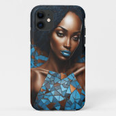 iPhone / iPad hoesje Vrouw Koper Blauw Mosiac (Achterkant)