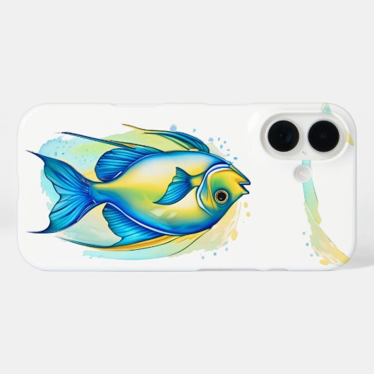 iPhone / iPad hoesje - Waterverf Serie: Angelfish (Achterkant (horizontaal))