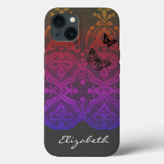 iPhone/iPad-hoofdletterDIY-NAAM ANTIEK LACE IN GRA Case-Mate iPhone Case