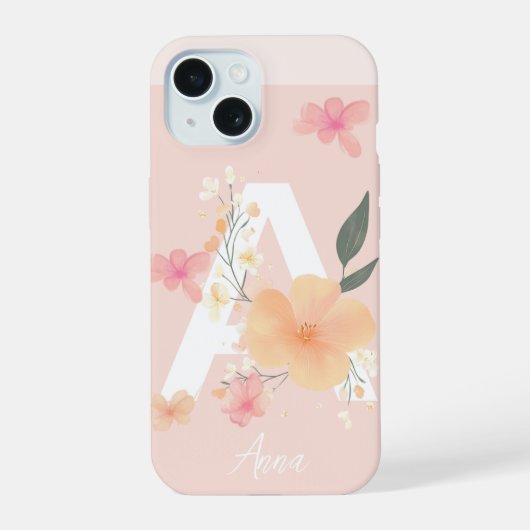 iPhone naam Wijzig Initieel Logo IPhone hoes 15 Case (Achterkant)
