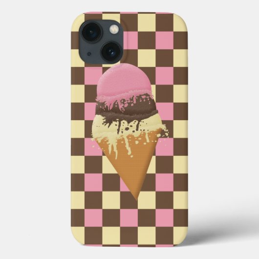 IPhone Neapolitaans Ijsje Hoorn Case (Achterkant)