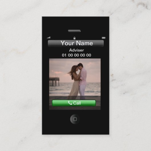  iPhone-ontwerp (met sociale knoppen) Visitekaartje (Voorkant)