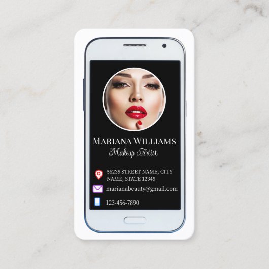 iPhone smartphone sociale media foto QR code chic Visitekaartje (Voorkant)