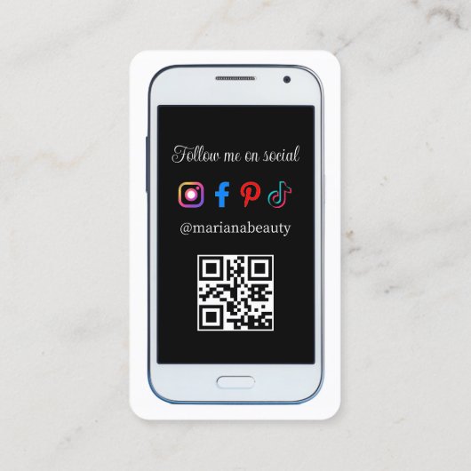 iPhone smartphone sociale media foto QR code chic Visitekaartje (Achterkant)