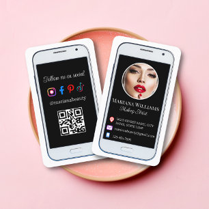 iPhone smartphone sociale media foto QR code chic Visitekaartje