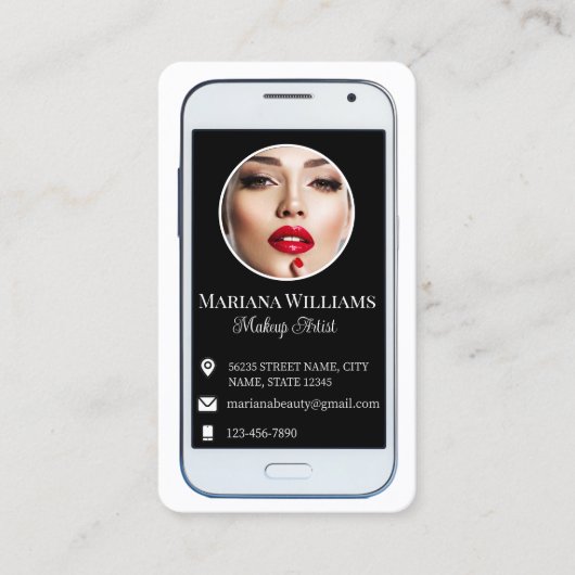 iPhone smartphone sociale media foto QR-code Visitekaartje (Voorkant)