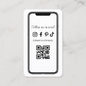 iPhone smartphone sociale media foto QR-code Visitekaartje (Achterkant)