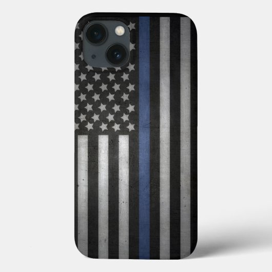 iPhone Thin Blue Line Cell Phone Case (Achterkant)