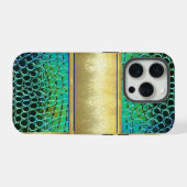 iPhone Turtle Gouden Hoesje 15 Pro Case (Achterkant horizontaal)