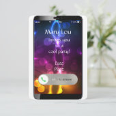 iPhone Uitnodiging met Aangepaste achtergrond (Staand voorkant)