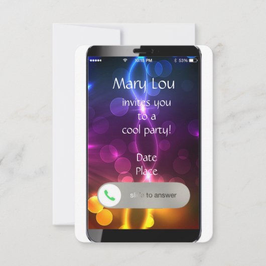 iPhone Uitnodiging met Aangepaste achtergrond (Voorkant)