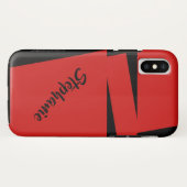 iPhone X de Rode en Zwarte Streep van het Hoesje (Achterkant (horizontaal))