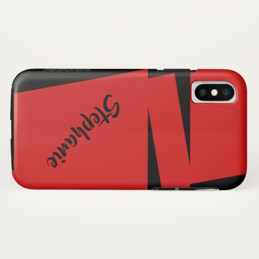 iPhone X de Rode en Zwarte Streep van het Hoesje (Achterkant (horizontaal))