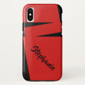 iPhone X de Rode en Zwarte Streep van het Hoesje (Achterkant)