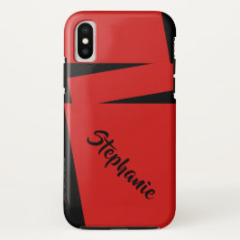 iPhone X de Rode en Zwarte Streep van het Hoesje