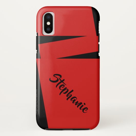 iPhone X de Rode en Zwarte Streep van het Hoesje (Achterkant)