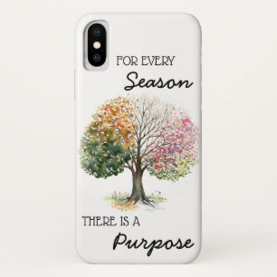 iPhone X Hoesje 4 Seizoenen Boom met Bijbelcitaat