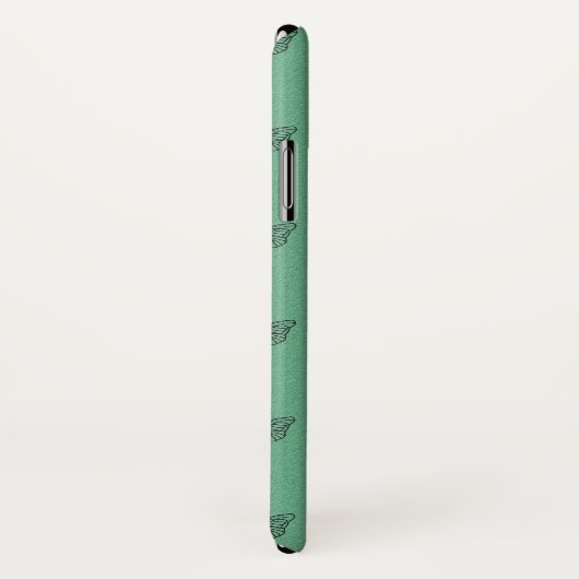 iPhone X hoesje in groen vlinderontwerp (Achterkant / rechts)