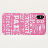 iPhone X hoesje is moeilijk. Roze vrede in meerder (Achterkant (horizontaal))