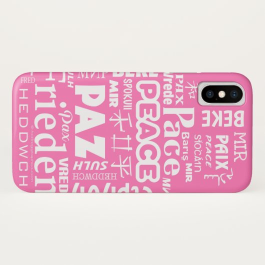 iPhone X hoesje is moeilijk. Roze vrede in meerder (Achterkant (horizontaal))