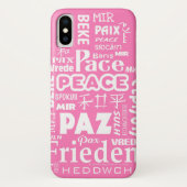 iPhone X hoesje is moeilijk. Roze vrede in meerder (Achterkant)