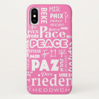 iPhone X hoesje is moeilijk. Roze vrede in meerder